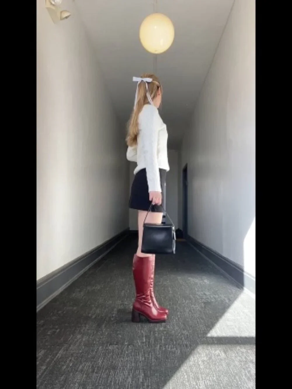 Vegan Leather Platform Boots Square Toe Chunky Block Heeled Side Zip